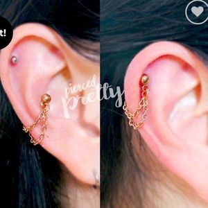 16G conch double chain earring